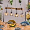 Ripoll Pendelleuchte Glas 15 cm Naturfarben, Schwarz, 4-flammig