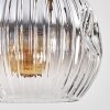 Ripoll Pendelleuchte Glas 15 cm Naturfarben, Schwarz, 4-flammig