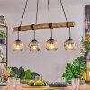 Ripoll Pendelleuchte Glas 15 cm Naturfarben, Schwarz, 4-flammig