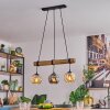 Ripoll Pendelleuchte Glas 15 cm Naturfarben, Schwarz, 3-flammig