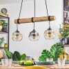 Ripoll Pendelleuchte Glas 15 cm Naturfarben, Schwarz, 3-flammig