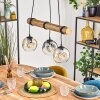 Ripoll Pendelleuchte Glas 15 cm Naturfarben, Schwarz, 3-flammig