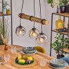 Ripoll Pendelleuchte Glas 15 cm Naturfarben, Schwarz, 3-flammig