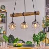Ripoll Pendelleuchte Glas 15 cm Naturfarben, Schwarz, 3-flammig
