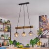 Ripoll Pendelleuchte Glas 15 cm Naturfarben, Schwarz, 3-flammig