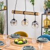 Ripoll Pendelleuchte Glas 15 cm Naturfarben, Schwarz, 3-flammig