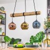 Ripoll Pendelleuchte Glas 15 cm Naturfarben, Schwarz, 3-flammig