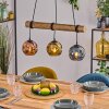 Ripoll Pendelleuchte Glas 15 cm Naturfarben, Schwarz, 3-flammig