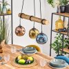 Ripoll Pendelleuchte Glas 15 cm Naturfarben, Schwarz, 3-flammig