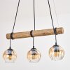 Koyoto Pendelleuchte Glas 15 cm Naturfarben, Schwarz, 3-flammig
