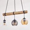 Koyoto Pendelleuchte Glas 15 cm Naturfarben, Schwarz, 3-flammig