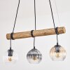 Koyoto Pendelleuchte Glas 15 cm Naturfarben, Schwarz, 3-flammig