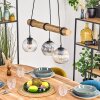 Koyoto Pendelleuchte Glas 15 cm Naturfarben, Schwarz, 3-flammig