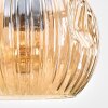 Ripoll Pendelleuchte Glas 15 cm Naturfarben, Schwarz, 3-flammig