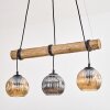 Ripoll Pendelleuchte Glas 15 cm Naturfarben, Schwarz, 3-flammig