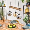 Koyoto Pendelleuchte Glas 15 cm Naturfarben, Schwarz, 3-flammig