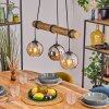 Koyoto Pendelleuchte Glas 15 cm Naturfarben, Schwarz, 3-flammig