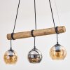 Koyoto Pendelleuchte Glas 15 cm Naturfarben, Schwarz, 3-flammig
