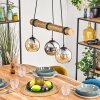 Koyoto Pendelleuchte Glas 15 cm Naturfarben, Schwarz, 3-flammig