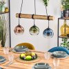 Koyoto Pendelleuchte Glas 15 cm Naturfarben, Schwarz, 3-flammig
