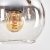 Koyoto Pendelleuchte Glas 15 cm Naturfarben, Schwarz, 3-flammig