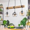 Koyoto Pendelleuchte Glas 15 cm Naturfarben, Schwarz, 3-flammig