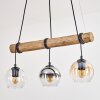 Koyoto Pendelleuchte Glas 15 cm Naturfarben, Schwarz, 3-flammig