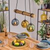 Koyoto Pendelleuchte Glas 15 cm Naturfarben, Schwarz, 3-flammig