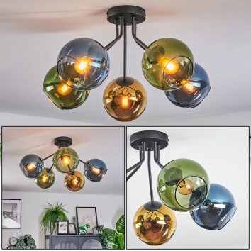 Koyoto Deckenleuchte Glas 15 cm Blau, Gold, Grün, 5-flammig