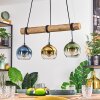 Koyoto Pendelleuchte Glas 15 cm Naturfarben, Schwarz, 3-flammig