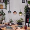 Gastor Hängeleuchte Glas 15 cm Blau, Grün, Klar, Kupferfarben, 3-flammig