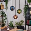 Gastor Hängeleuchte Glas 15 cm Blau, Grün, Kupferfarben, 3-flammig