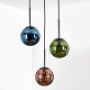 Gastor Hängeleuchte Glas 15 cm Blau, Grün, Kupferfarben, 3-flammig