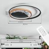Trapani Deckenleuchte LED Gold, Schwarz, 1-flammig, Fernbedienung
