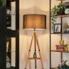 Flemming Stehleuchte 50 cm Naturfarben, Schwarz, 1-flammig