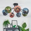 Koyoto Deckenleuchte Glas 15 cm Blau, Grün, Kupferfarben, 7-flammig