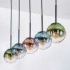 Gastor Hängeleuchte Glas 15 cm Blau, Grün, Klar, Kupferfarben, 5-flammig