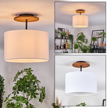 Bassagoda Deckenleuchte 35 cm Naturfarben, Schwarz, 1-flammig