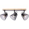 Brilliant Whole Strahler Holz dunkel, Schwarz, 3-flammig