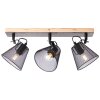 Brilliant Whole Strahler Holz dunkel, Schwarz, 3-flammig