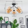 Koyoto Deckenleuchte Glas 15 cm Bernsteinfarben, 5-flammig