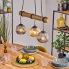 Ripoll Pendelleuchte Glas 15 cm Naturfarben, Schwarz, 3-flammig