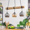 Ripoll Pendelleuchte Glas 15 cm Naturfarben, Schwarz, 3-flammig