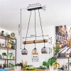 Ripoll Pendelleuchte Glas 15 cm Naturfarben, Schwarz, 3-flammig