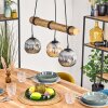 Ripoll Pendelleuchte Glas 15 cm Naturfarben, Schwarz, 3-flammig