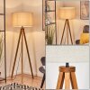 Flemming Stehleuchte 50 cm Naturfarben, Schwarz, 1-flammig