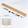 Flemming Stehleuchte 50 cm Naturfarben, Schwarz, 1-flammig