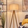 Flemming Stehleuchte 50 cm Naturfarben, Schwarz, 1-flammig