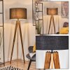 Flemming Stehleuchte 50 cm Naturfarben, Schwarz, 1-flammig