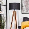 Flemming Stehleuchte 50 cm Naturfarben, Schwarz, 1-flammig